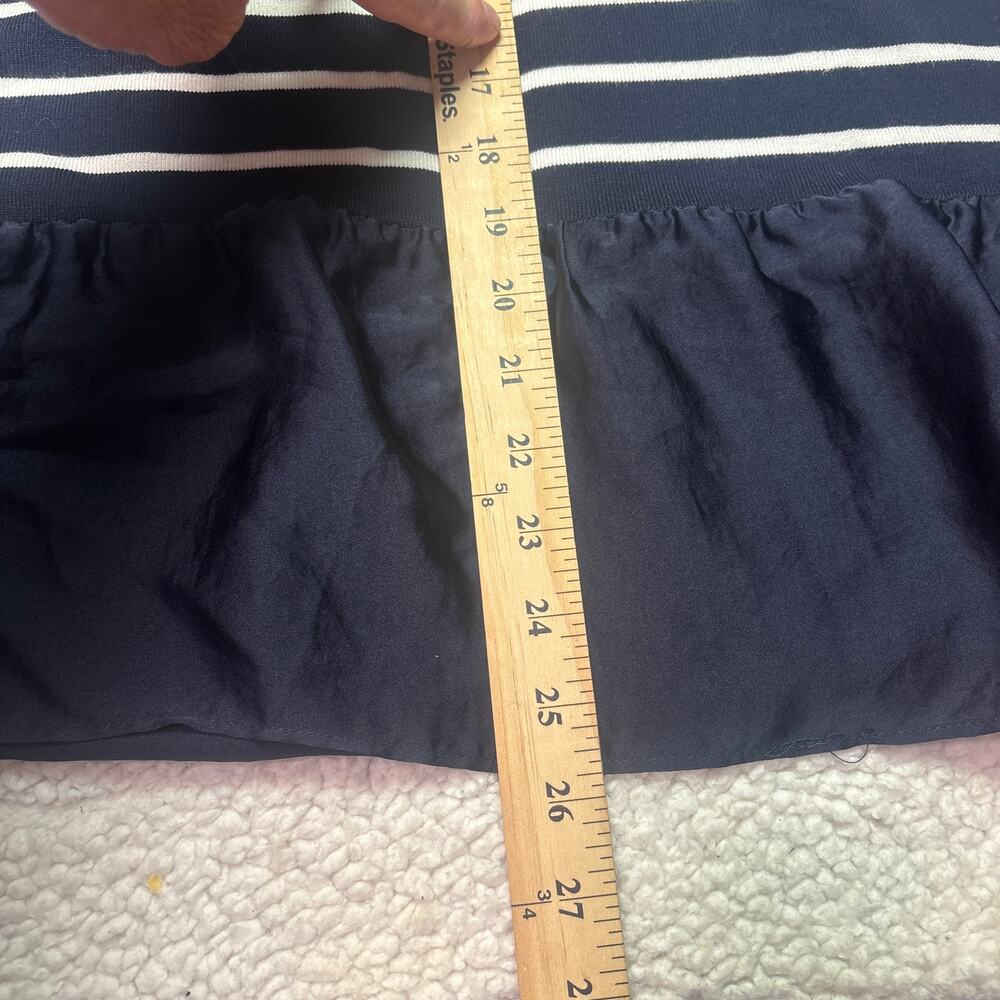 DKNY Top Womens XL Black White Striped Peplum V-Neck Knit Long Sleeve NWT - Picture 7 of 10